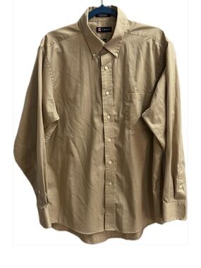 Chaps Men's Button-Down Dress Shirt in Khaki Tan